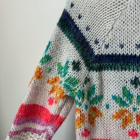 American Eagle Outfitters Jegging Sweater Fair Isle Size XS Cream Winter Fall - Picture 4 of 12